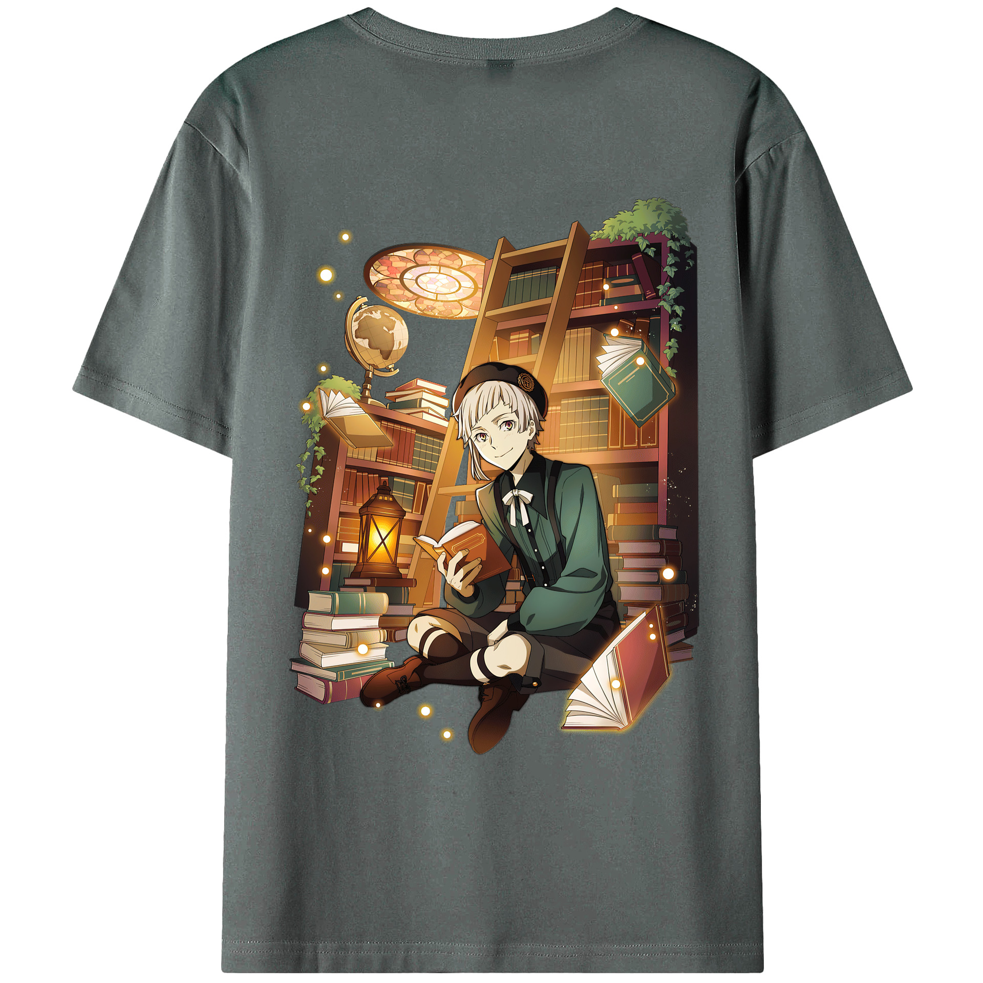 （画像用） 文豪ストレイドッグス Bungo Stray Dogs 綿100％ メンズ半袖Tシャツ（バックプリント） 通気性